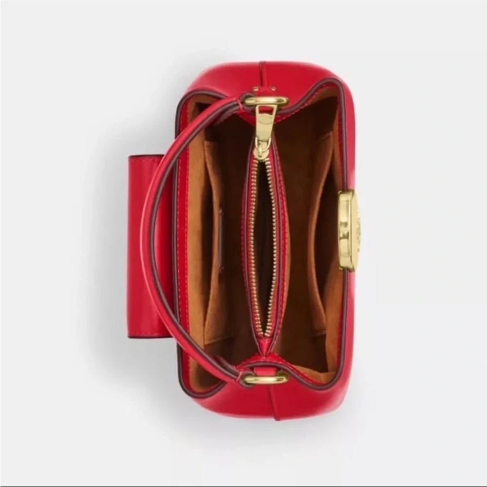 NWT！2PCS COACH Eliza Mini Carryall Bag（CW040）Gold/BoRed  and Eliza Wallet（CP254） - Picture 9 of 16